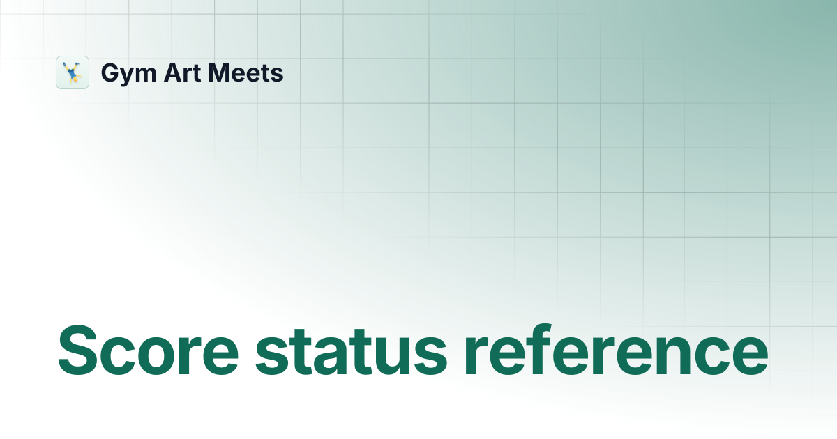 Score status reference | Gym Art Meets